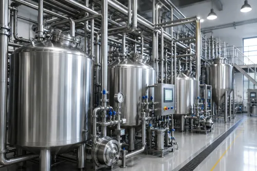 Chemical processing plant equipment made with corrosion-resistant 316L stainless steel